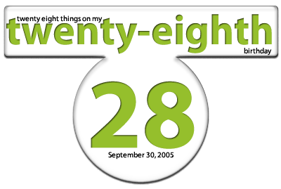 Twenty-Eight things on my Twenty-Eighth Birthday